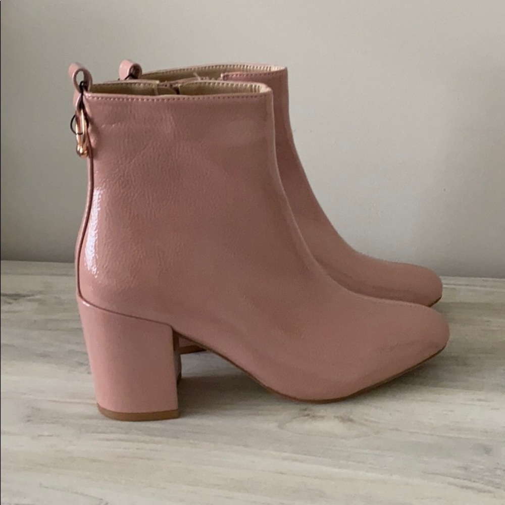 Primark Pink Faux Leather Ankle Boots